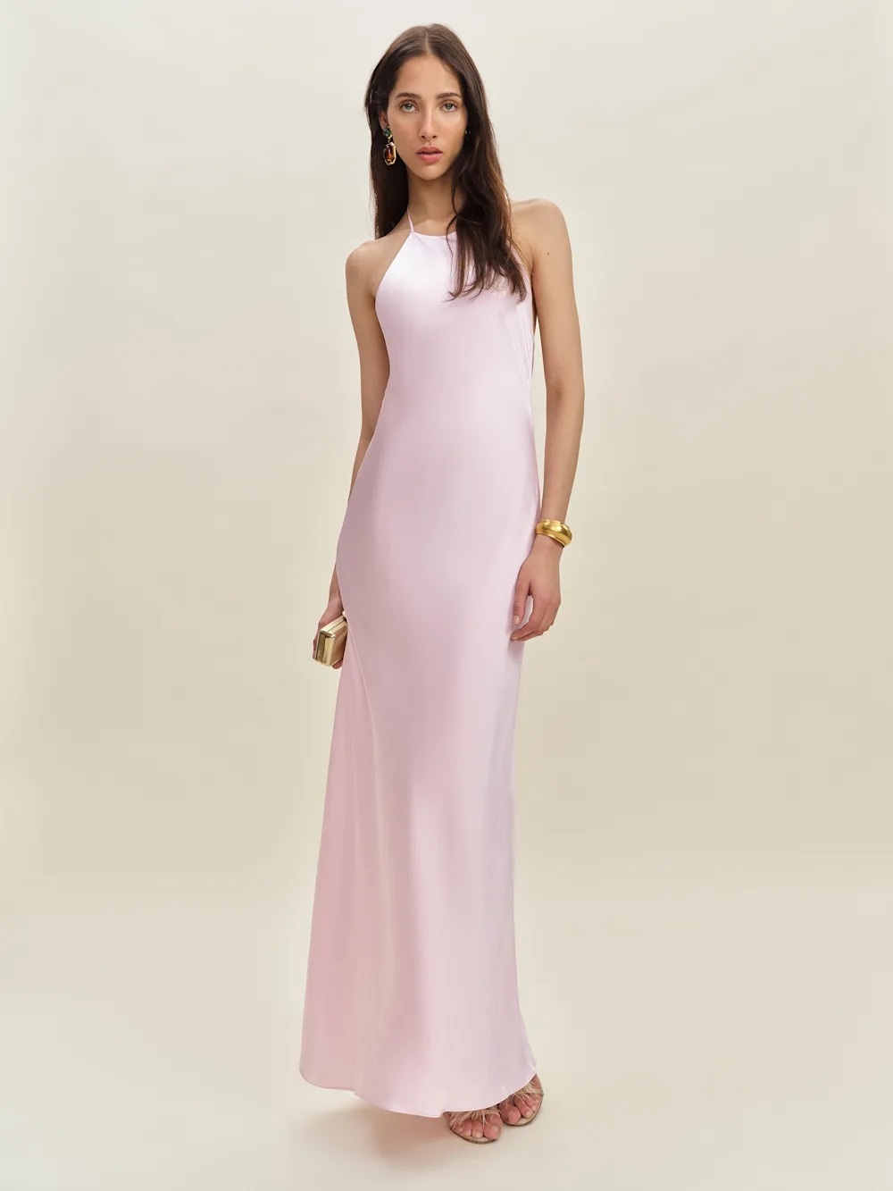 Reformation Jeany Silk Dress In Pink